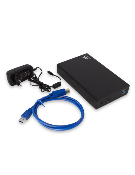 Ewent EW7056 caja para disco duro externo Caja de disco duro (HDD) Negro 3.5"