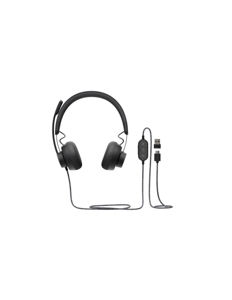 Logitech 981-000870 auricular y casco Auriculares Alámbrico Diadema Llamadas/Música USB Tipo C Grafito