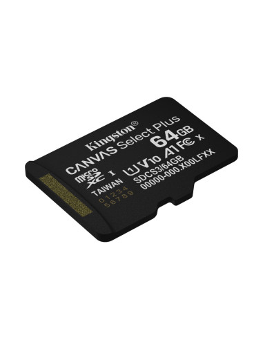 Kingston Technology 64GB microSDXC Canvas Select Plus Gen3 100MB/s A1 (Incluye adaptador de SD)