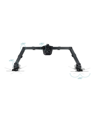 TooQ Soporte de Mesa para 2 Pantallas 17"-32", Color Negro