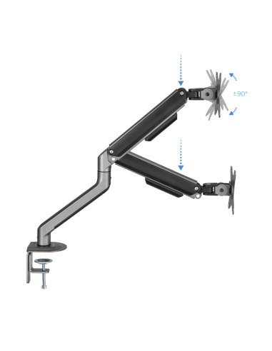 TooQ DB4032TNR-G soporte para monitor 81,3 cm (32") Escritorio Negro