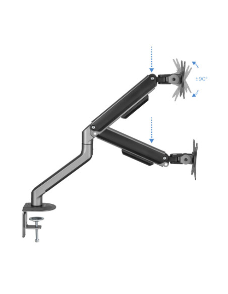 TooQ DB4032TNR-G soporte para monitor 81,3 cm (32") Escritorio Negro