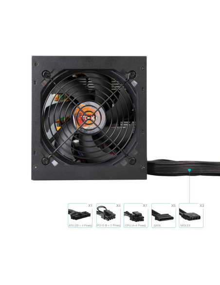 TooQ Fuente de alimentación ATX 750W APFC 80Plus Bronze