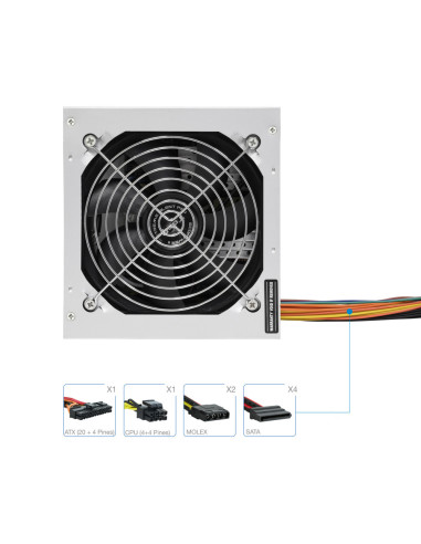 TooQ TQEP-500S-INT unidad de fuente de alimentación 500 W 24-pin ATX ATX Plata