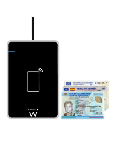 Ewent EW1053 lector de tarjeta magnética USB Negro