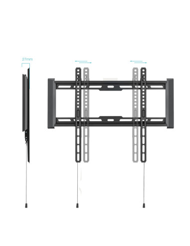 TooQ Soporte Fijo de pared para pantallas 32"- 70", Negro
