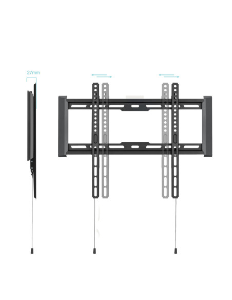 TooQ Soporte Fijo de pared para pantallas 32"- 70", Negro