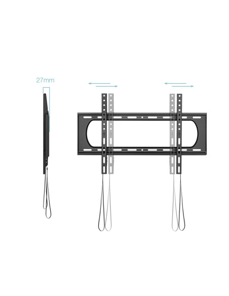 TooQ Soporte Fijo de pared para pantallas 37"- 80", Negro
