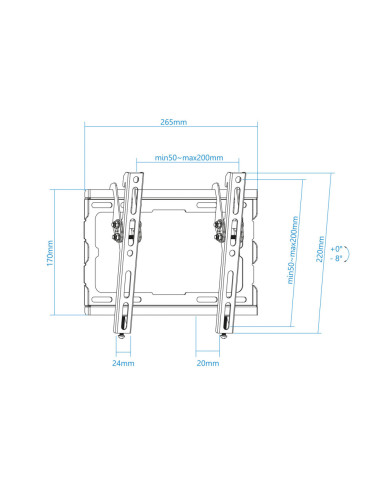 TooQ LP1044T-B soporte para TV 109,2 cm (43") Negro