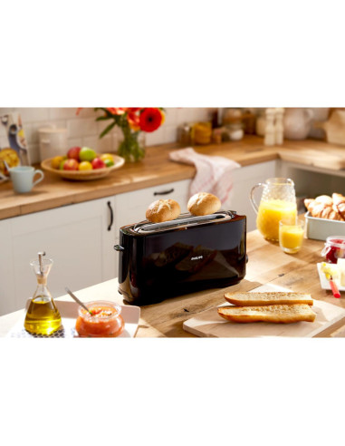 Philips Daily Collection HD2590/90 Tostadora - ranura larga, negro