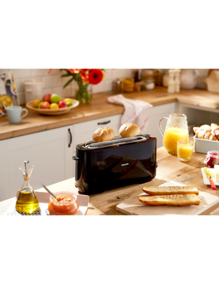 Philips Daily Collection HD2590/90 Tostadora - ranura larga, negro