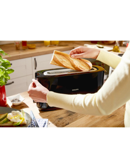 Philips Daily Collection HD2590/90 Tostadora - ranura larga, negro