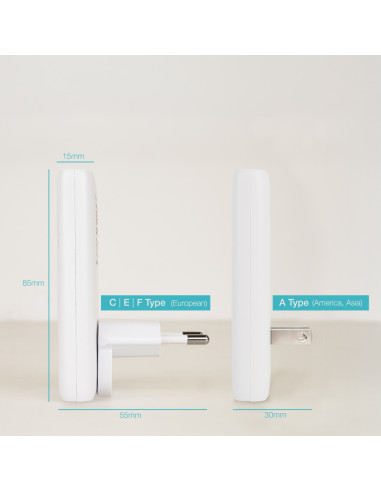 TooQ Cargador de viaje Tipo C y Tipo A, GaN 65W, USB-C/PD + USB-A/QC, Blanco