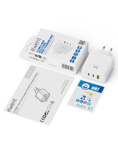 Ewent EW1333 cargador de dispositivo móvil Universal Blanco Corriente alterna Carga rápida Interior 2