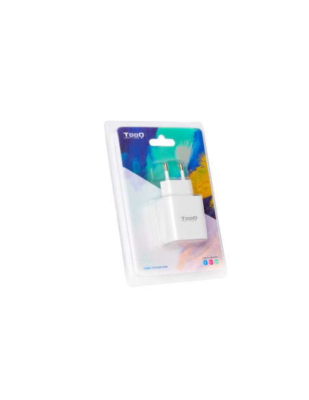 TooQ Cargador de Pared USB-C PD20W, Blanco