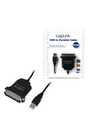 LogiLink AU0003C cable paralelo Negro 1,5 m