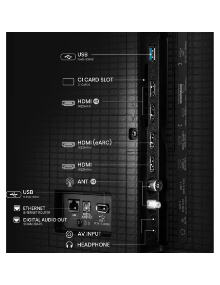 Hisense 50E8Q 127 cm (50") 4K Ultra HD Smart TV Wifi Negro, Gris 600 cd / m²