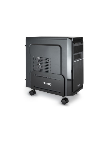 TooQ Soporte metálico para CPU de suelo con ruedas