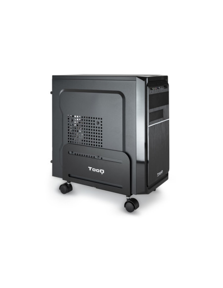 TooQ Soporte metálico para CPU de suelo con ruedas