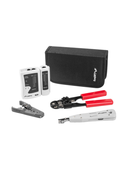 Lanberg KIT DE HERRAMIENTAS PARA REDES NT-0301 - TESTER - PELACABLES - CRIMPADORA - HERRAMIENTA DE I
