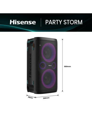 Hisense Party Storm Altavoz para fiestas Negro 300 W