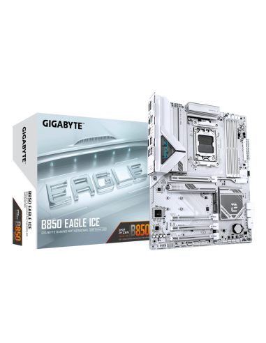 GIGABYTE B850 EAGLE ICE Placa Base – Procesadores AMD Ryzen serie 9000, VRM digital de 8+2+2 fases, hasta 8200 MHz DDR5 (O.C), 1