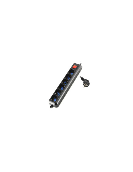 Ewent EW3924 base múltiple 1,5 m 6 salidas AC Negro