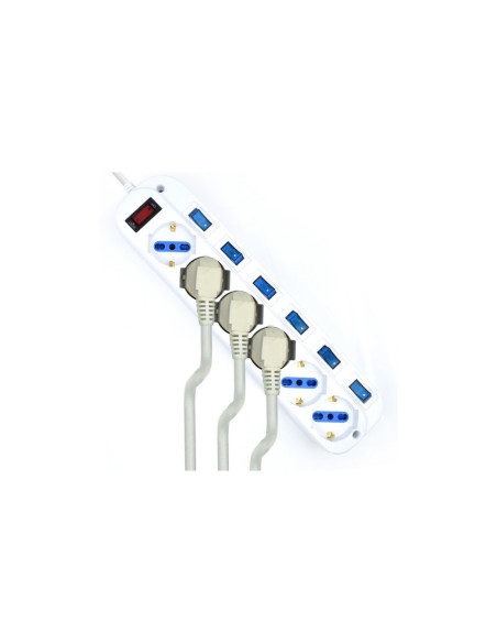Ewent EW3932-5M limitador de tensión Blanco 6 salidas AC