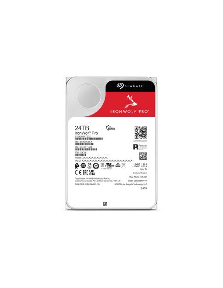 Seagate IronWolf Pro ST24000NT002 disco duro interno 24 TB 7200 RPM 512 MB 3.5" Serial ATA III