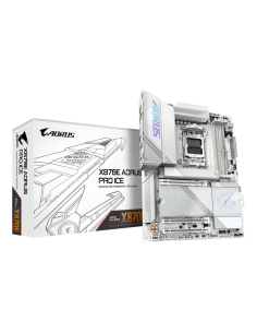 GIGABYTE X870E AORUS PRO ICE Placa Base - Soporta CPUs AMD Ryzen 9000, 16+2+2 Fases VRM Digital, hasta 8000MHz DDR5 (OC), 3xPCIe