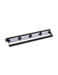 AISENS Panel De Parcheo De 24 Puertos RJ45 Cat.6 UTP, 19" 1U Dual IDC Con Gestion De Cables, Negro 2