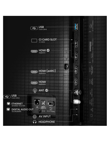 Hisense 50E8Q 127 cm (50") 4K Ultra HD Smart TV Wifi Negro, Gris 600 cd / m²