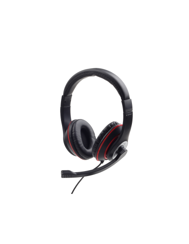 Gembird MHS-03-BKRD auricular y casco Auriculares Alámbrico Diadema Juego Negro, Rojo