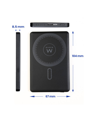 Ewent EW1160 batería externa Polímero de litio Cargador inalámbrico Negro