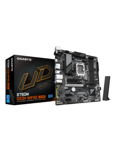 GIGABYTE B760M DS3H WIFI6E GEN5 Placa Base – Compatible con procesadores Intel Core 14ª generación, VRM digital de 6+2+1 fases, 