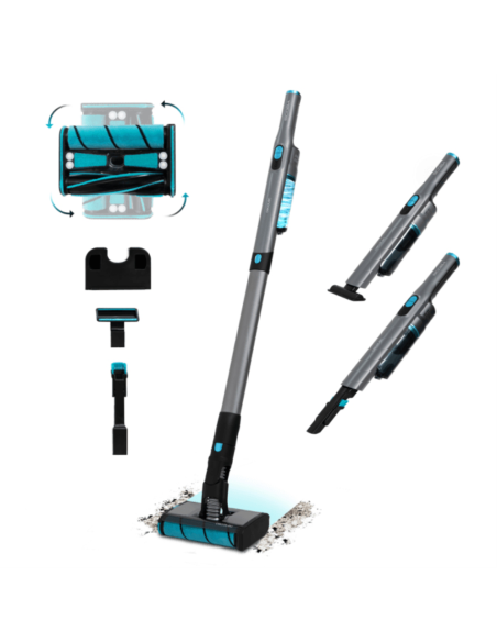 Cecotec Scoba 2100 Twice Aspiradora vertical Batería Secar Ciclónico Sin bolsa 210 W Negro, Azul