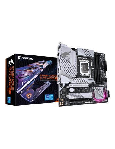 GIGABYTE B760M AORUS ELITE WIFI6E GEN5 Placa Base – Compatible con procesadores Intel Core 14ª generación, VRM digital de 12+1+1