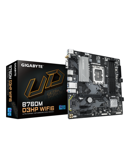 GIGABYTE B760M D3HP WIFI6 Placa base - Compatible con procesadores Intel Core 14ª generación, VRM digital de 4+1+1 fases, hasta 