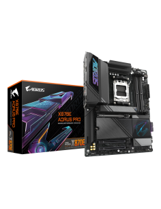 GIGABYTE X870E AORUS PRO Placa Base - Compatible con CPUs AMD Ryzen 9000, 16+2+2 fases VRM digitales, hasta 8000MHz DDR5 (OC), 3