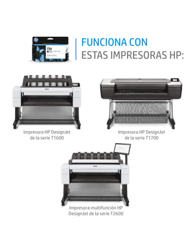 HP Cartucho de tinta DesignJet 730 negro mate de 130 ml