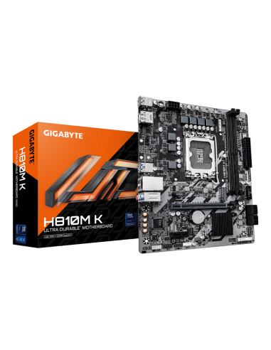 GIGABYTE H810M K Placa Base – Procesadores Intel Core Ultra (Serie 2), VRM de 3+1+2 fases, hasta 6400 MHz DDR5, 1 x M.2 PCIe 4.0