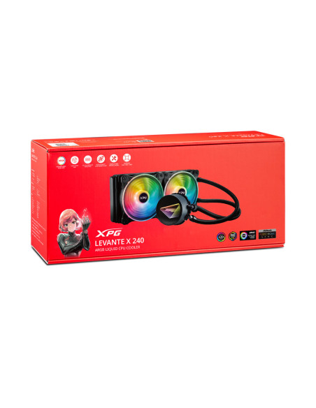 ADATA LEVANTE X 240 Procesador Sistema de refrigeración líquida todo en uno 12 cm Negro