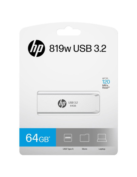HP HPFD819W-A-64 unidad flash USB 64 GB USB tipo A 3.2 Gen 2 (3.1 Gen 2) Plata