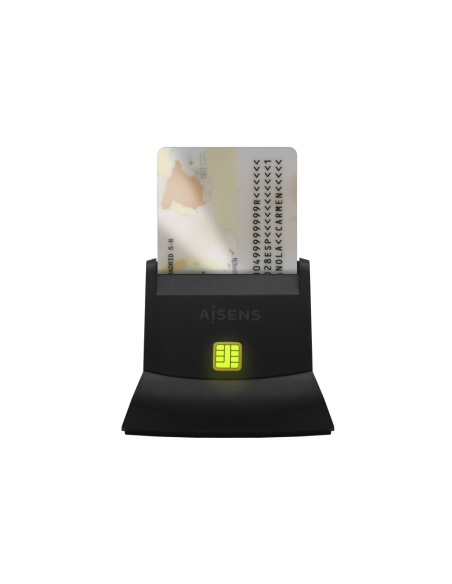AISENS Lector de Tarjeta Inteligente DNI, Negro