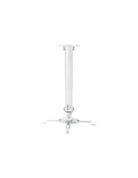 AISENS Soporte Universal Giratorio, Inclinable y Extensible de Techo para Proyector 13.5Kg, Blanco