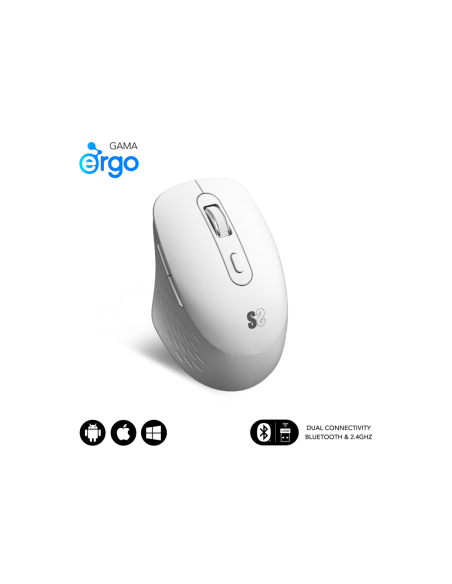 SUBBLIM SUBMO-EDCUR02 ratón Universal mano derecha Bluetooth + USB Type-A Óptico 1600 DPI