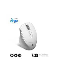 SUBBLIM RATON OPTICO DUAL COMFORT ERGO DUAL BATERIA BLANCO ratón Universal mano derecha Bluetooth + USB Type-A Óptico 2400 DPI