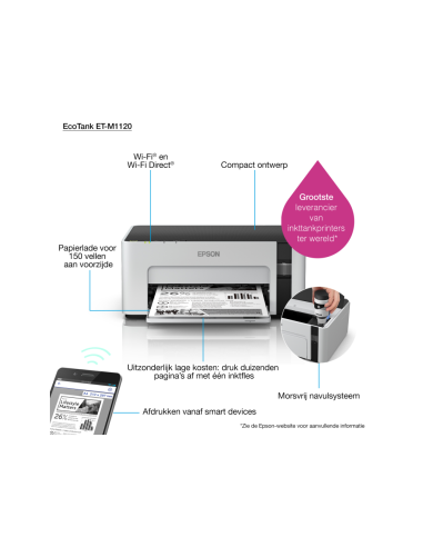 Epson EcoTank ET-M1120 impresora de inyección de tinta 1440 x 720 DPI A4 Wifi