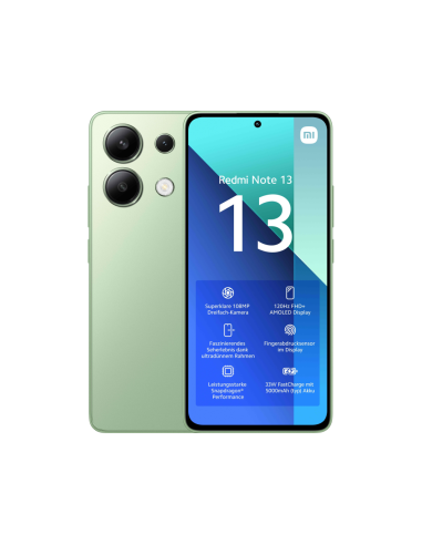 Xiaomi Redmi Note 13 16,9 cm (6.67") Ranura híbrida Dual SIM Android 13 4G USB Tipo C 6 GB 128 GB 5000 mAh Verde, Color menta