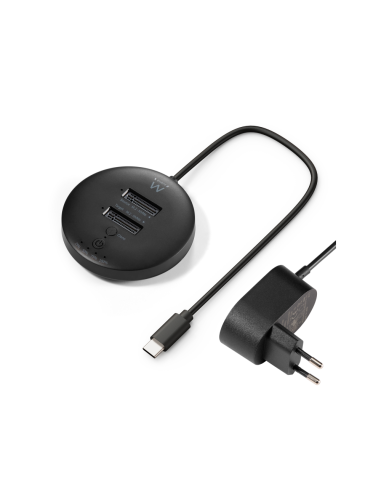 Ewent EW7078 base de conexión para disco duro USB 3.2 Gen 1 (3.1 Gen 1) Type-C Negro
